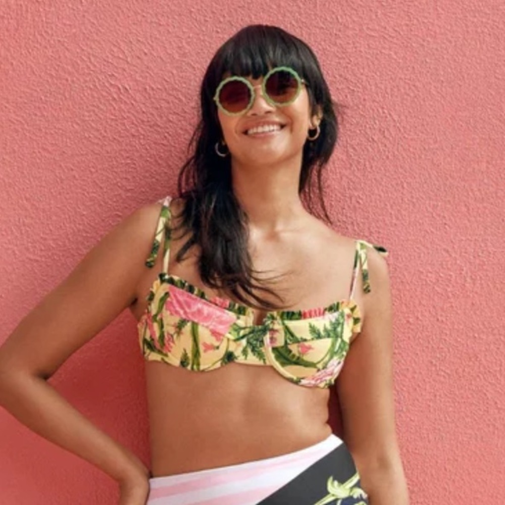 Tropical Print Bikini Top